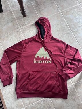 Burton Burgundy Hoodie with Cream Mountain Logo